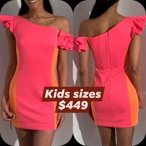Jovani Pink and Orange Kids Formal Dress